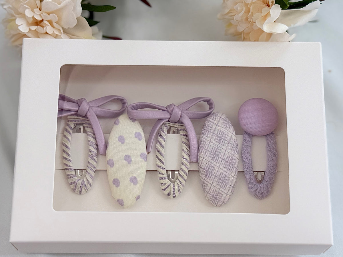Sweet Girls Fabric Hair Clips 💗5-Piece Toddler Gift Set